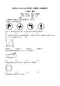 福建省龙岩市第五中学2023-2024学年八年级上学期月考数学试题