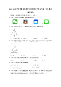 甘肃省张掖市甘州区育才中学2022-2023学年七年级下学期期末数学试卷