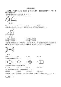 广东省江门市第一实验学校2023-2024学年八年级第上学期第一次月考数学试题(无答案)