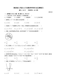 浙江省温州市十二中、十四中集团校2023-2024学年九年级上学期10月检测数学试题(无答案)