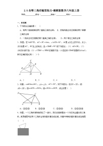 初中数学湘教版八年级上册2.5 全等三角形练习题