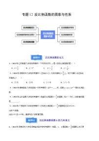 【期中真题】2023-2024学年九年级数学上册 期中真题分类专题汇编 专题12 反比例函数图象与性质（六大题型）.zip