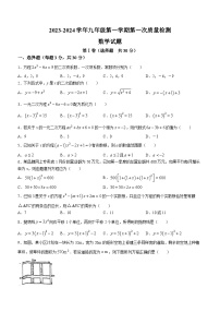 山东省济宁市汶上县刘楼镇中学2023-2024学年九年级上学期10月月考数学试题(无答案)