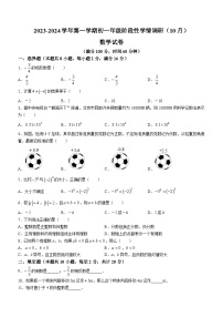 江苏省南京市雨花台区雨花台中学春江分校2023-2024学年七年级上学期10月月考数学试题(无答案)