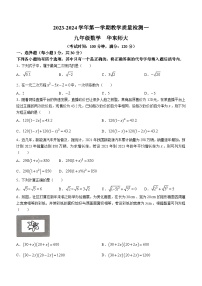 河南省周口市淮阳区十校联考2023-2024学年九年级上学期10月月考数学试题