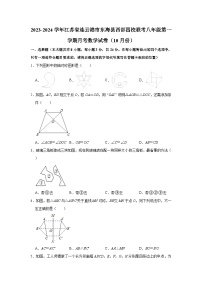 2023-2024学年江苏省连云港市东海县西部四校联考八年级（上）月考数学试卷（10月份）(含解析)