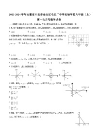 2023-2024学年安徽省六安市金安区毛坦厂中学实验学校八年级（上）第一次月考数学试卷(含解析）