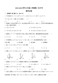 河南省周口市川汇区周口恒大中学2023-2024学年九年级上学期10月月考数学试题