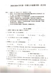 广东省 肇庆市 四会市肇庆高新技术开发区大旺中学2023-2024学年上学期九年级数学第一次月考试题