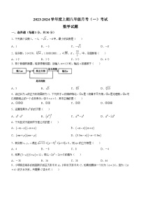 河南省驻马店市上蔡县第一初级中学2023-2024学年八年级上学期10月月考数学试题(无答案)