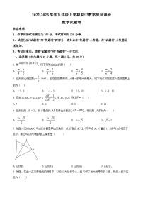 安徽省部分学校2022-2023学年九年级上学期期中数学试题