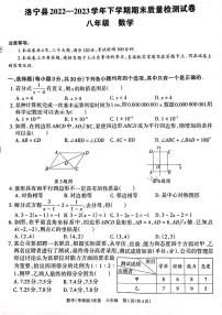 洛宁县2022-2023学年下学期期末质量检测试卷八年级数学