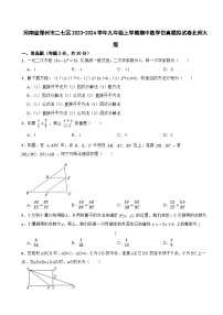 河南省郑州市二七区2023-2024学年九年级上学期期中数学仿真模拟试卷北师大版