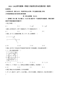 精品解析：陕西省汉中市西乡县2021-2022学年八年级上学期期末考试数学试题