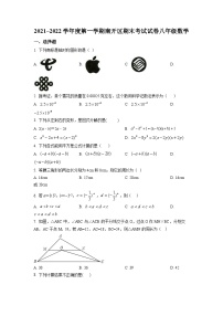 精品解析：天津市南开区2021-2022学年八年级上学期期末考试数学试题（原卷版）