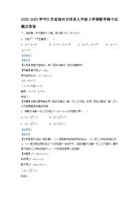 2022-2023学年江苏省徐州市沛县九年级上学期数学期中试题及答案