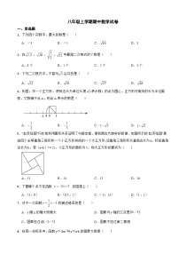 山西省太原市2023年八年级上学期期中数学试卷（附答案）