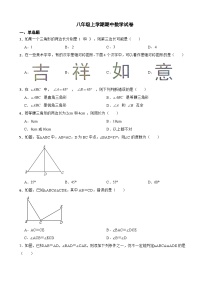 天津市武清区2023年八年级上学期期中数学试卷（附答案）