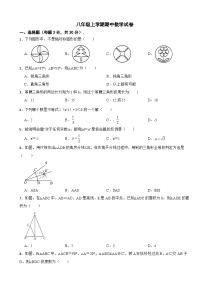 浙江省宁波2023年八年级上学期期中数学试题（附答案）