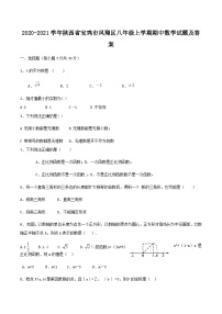 2020-2021学年陕西省宝鸡市凤翔区八年级上学期期中数学试题及答案