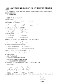 2020-2021学年河南省鹤壁市淇县八年级上学期期中数学试题及答案