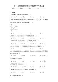 苏科版八年级上册6.2 一次函数当堂检测题