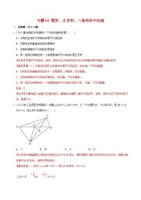 苏科版数学八年级下册期末复习专题训练专题03 菱形、正方形、三角形的中位线（含解析）