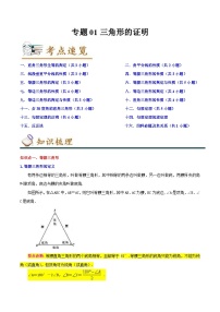 北师大版数学八年级下册考点梳理+精讲精练专题01三角形的证明（2份打包，原卷版+含解析）