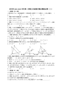 数学-苏州市2022-2023学年第二学期七年级数学期末模拟试卷（三）（含答案）