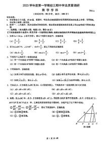 上海杨浦区2023-2024学年上学期九年级期中数学试题