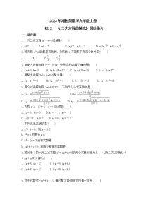 初中数学湘教版九年级上册第2章 一元二次方程2.2 一元二次方程的解法精品习题