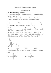 山东省泰安市泰山区肥城市实验中学2023-—2024学年上学期九年级数学期中考试