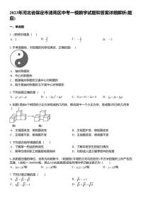 2023年河北省保定市清苑区中考一模数学试题和答案详解