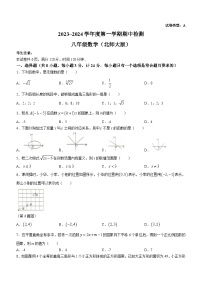 陕西省榆林市定边县第七中学2023-2024学年八年级上学期期中数学试题