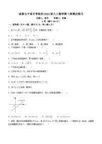 四川省成都市锦江区成都市七中育才学校2023-2024学年八年级上学期期中数学试题(无答案)