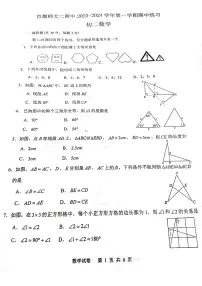 北京市首都师范大学第二附属中学2023-2024学年八年级上学期期中数学试卷