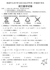 广东省珠海市九洲中学2023-2024学年九年级上学期11月期中数学试题