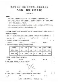 贵州省毕节市金沙县长坝镇初级中学2023-2024学年九年级上学期期中考试数学试题