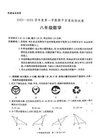 广东省阳江市江城区2023-2024学年上学期八年级数学期中质量检测试卷