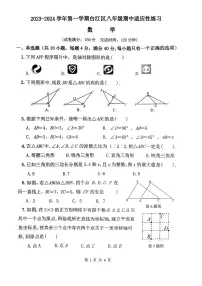 福建省福州市台江区2023-2024学年八年级上学期期中考试数学试卷