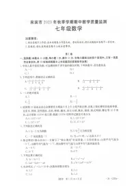 广西壮族自治区来宾市2023-2024学年上学期期中教学质量监测七年级数学试题