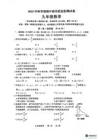 广西壮族自治区贵港市覃塘区2023-2024学年九年级上学期期中考试数学试题