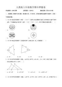 人教版八年级数学期中押题卷（原卷版+解析版）