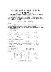 山东省济南市槐荫区2023-2024学年八年级上学期期中考试数学试卷