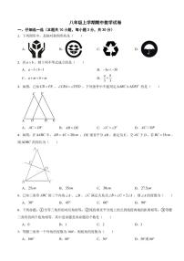 浙江省八年级上学期期中数学试卷十套附参考答案