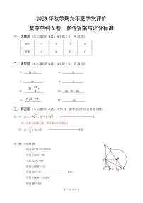 江苏泰州市兴化市2023--2024学年九年级上学期期中考试数学试题