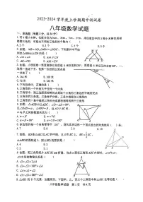 山东省 日照市 东港区日照港中学2023-2024学年 上学期八年级期中考试数学试卷