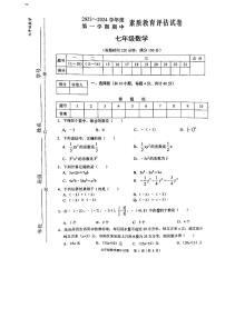 安徽省芜湖市2023-—2024学年上学期期中素质教育评估试卷七年级数学