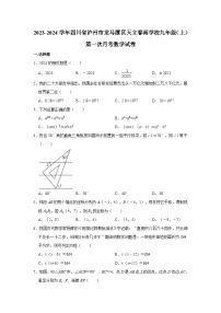 四川省泸州市龙马潭区天立春雨学校2023-2024学年九年级上学期第一次月考数学试卷