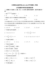 天津市天津泰达实验学校2023-2024学年七年级上学期期中数学试题